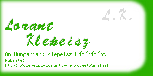 lorant klepeisz business card